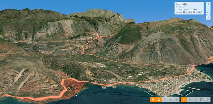 디지털 지도로 로마 도로망의 실제 길...